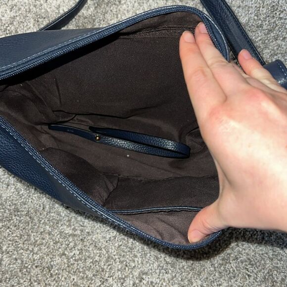 Navy Blue Brandless Plain Crossbody Purse w/ Adjustable Strap - Picture 7 of 10